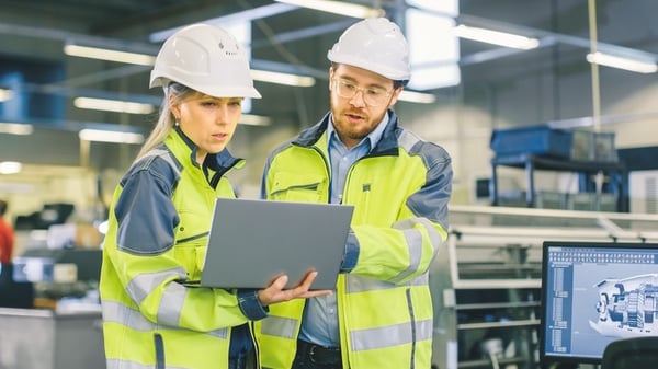 Two Engineers Planning a Construction Project